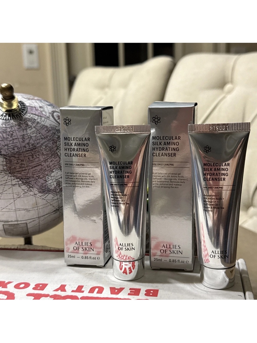(2) Allies Of Skin Molecular Silk Amino Hydrating Cleanser 25ml Exp 2028
